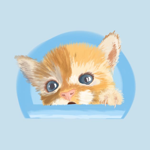 Peek a Boo Cute Little Kitten art by AlondraHanley