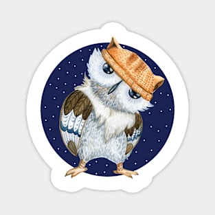 Cute Owl in Hat Magnet