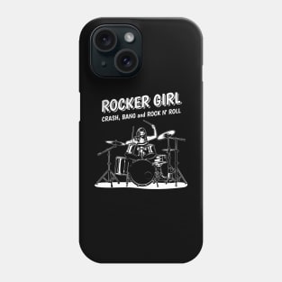 Crash, Bank and Rock n' Roll with Rocker Girl Drummer Phone Case