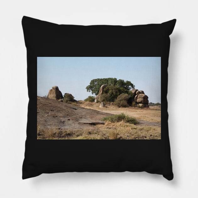 Rock Formations,  Kopjes in Serengeti National Park, Tanzania Pillow by Carole-Anne