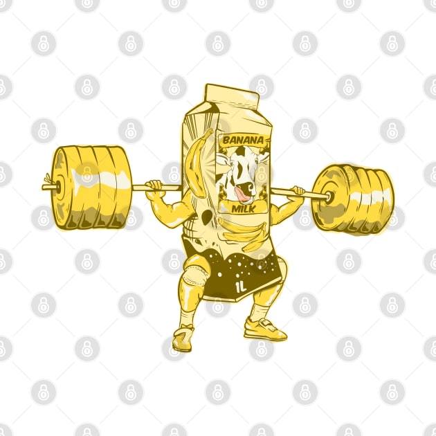 Banana Milkshake cartoon Exercising by mailboxdisco