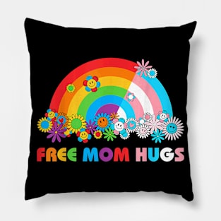 Rainbow Free Mom Hugs LGBTQ Trans Pride Month Equality Pillow