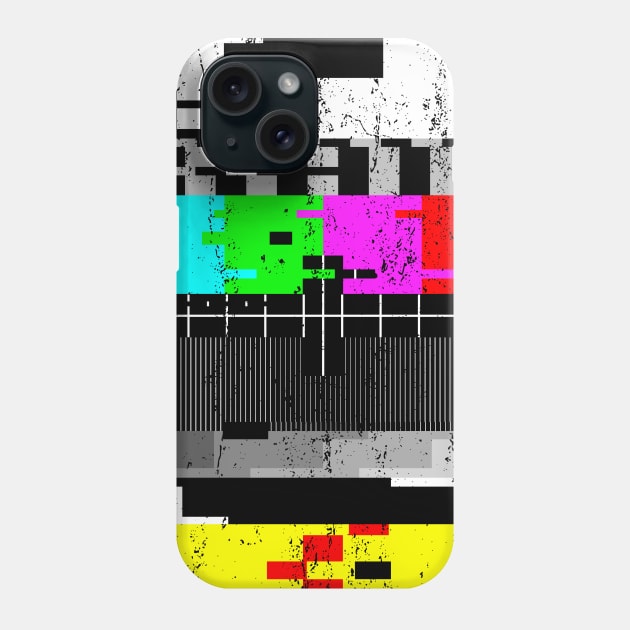 Vintage Glitched TV Test Card Graphic Phone Case by NeonSunset