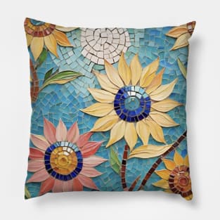 Sunflowers Mosaic Reverie: Van Gogh's Blooming Symphony Pillow