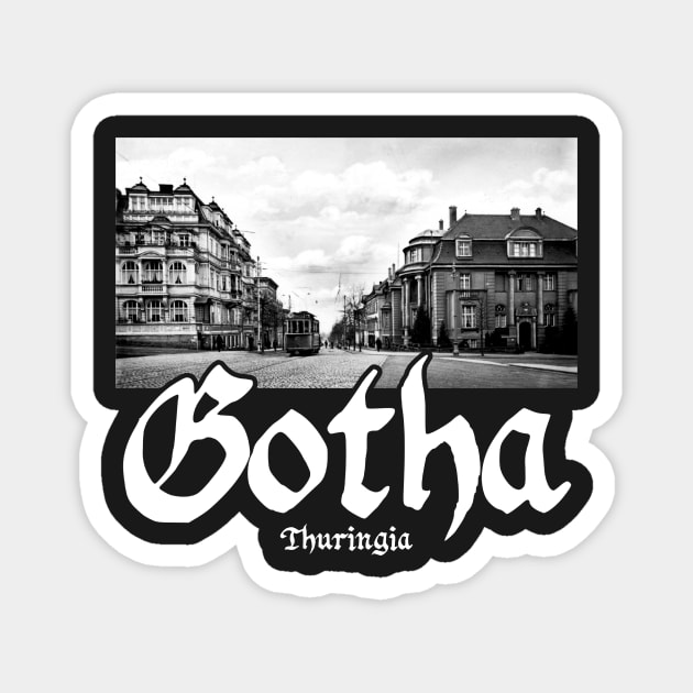 Gotha (German: [ˈɡoːtaː]) - Old Tram 1900 Retro Design Magnet by bitcam18