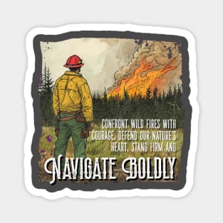 Brave Wildland Firefighter design – Navigate Boldly Magnet