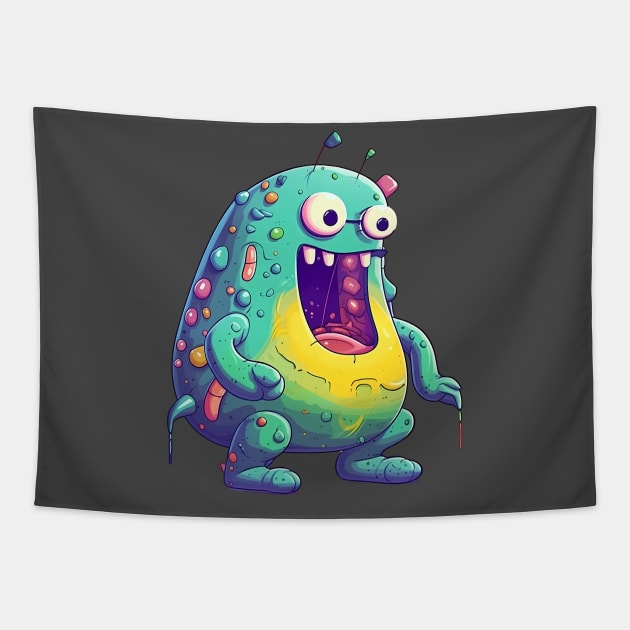 Munchie the Alien Tapestry by The Shirt Scribner