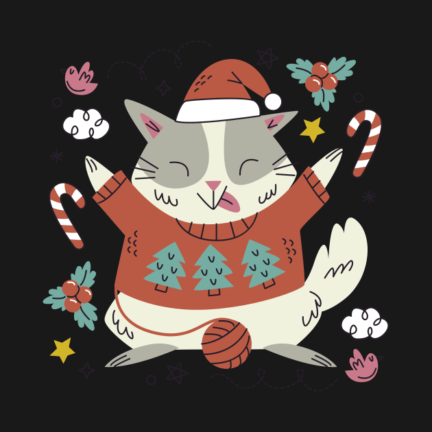 Meowy Christmas Cat by AvocadoShop