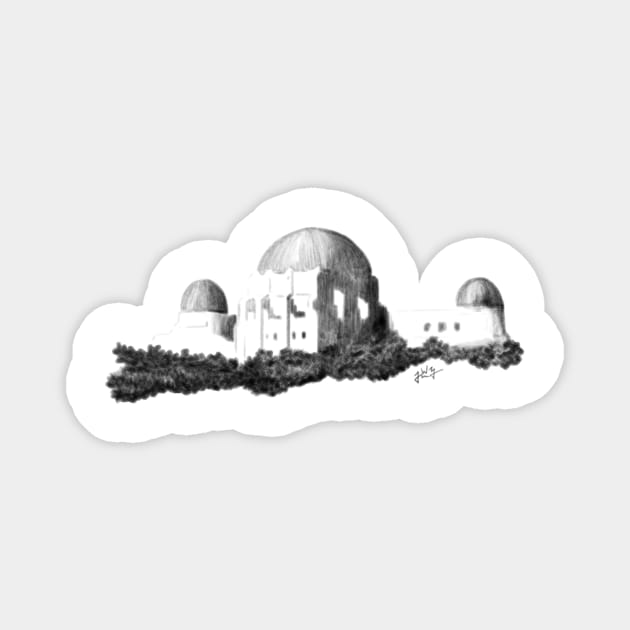 Griffith Observatory Sketch Magnet by jwolftees