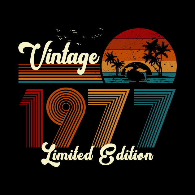 Vintage 1977 Shirt Limited Edition 43rd Birthday Gift by Damsin