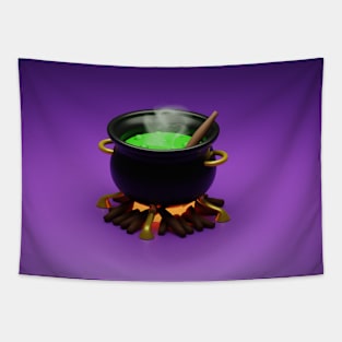 3d rendered cauldron pot perfect for haloween design project Tapestry