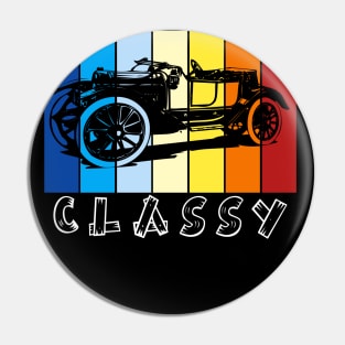 Ride in Style with our Old Retro Classy Car - A Kaleidoscope of Color! Pin