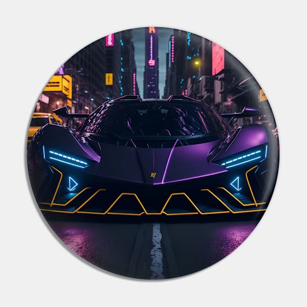 Dark Neon Sports Car in Japanese Neon City Pin by star trek fanart and more