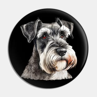 Schnauzer Sophistication Tee Triumph Extravaganza for Canine Admirers Pin