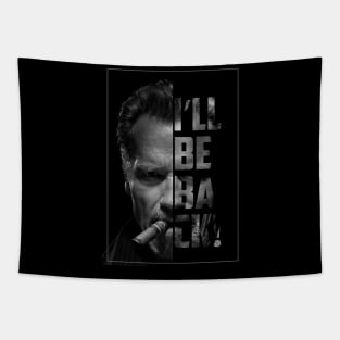 "I'll be back" with Iron Arnie Tapestry