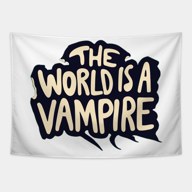 The World is a Vampire Halloween Grunge Music Tapestry by Vampire Art