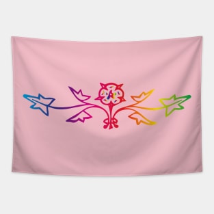 Rainbow colored emblem ornament Tapestry