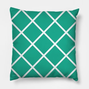 Turquoise Checkered Seamless Pattern 007#002 Pillow