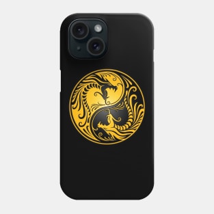 Yellow and Black Yin Yang Dragons Phone Case