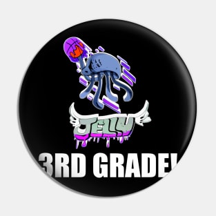 3rd Grade Jelly Basketball Jelly Fish Kids Teens Back To School Sports Pin