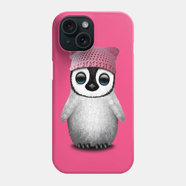 Cute Baby Penguin Wearing Pussy Hat Phone Case by jeffbartels