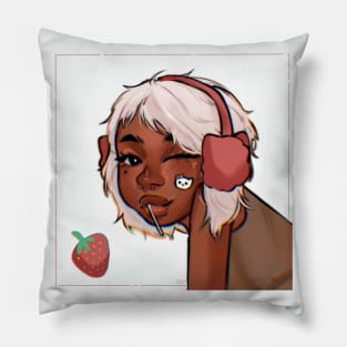 Strawberry Girl Pillow