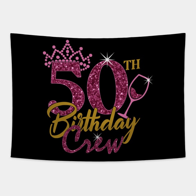 50th birthday crew gifts for women Tapestry by AssoDesign