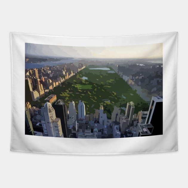 Central Park Painting From Above Tapestry by gktb