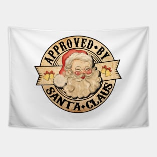 Approved By Santa Claus, Vintage Santa Tapestry