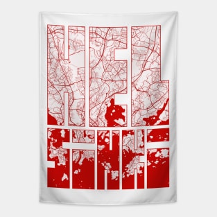 Helsinki, Finland City Map Typography - Oriental Tapestry