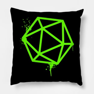 D20 Dice Lime Green Tabletop RPG Gaming Pillow