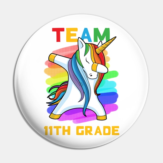 Team 11TH GRADE Unicorn Dabbing Gift Back To School Pin by johnbbmerch