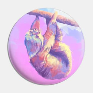 Slow Journey - Sloth Digital Painting Pin