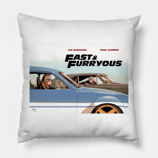 Fast & Furryous Pillow by A Place To Hang Your Cape