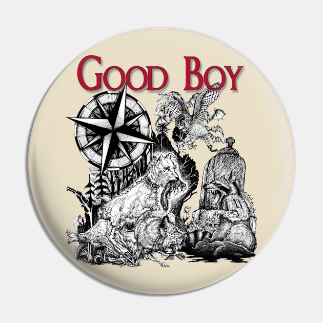 Good Boy Collage Pin by Thomas R Clark