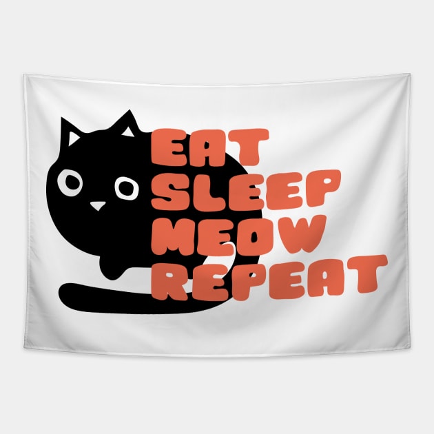 Eat Sleep Meow Repeat Tapestry by abstractsmile