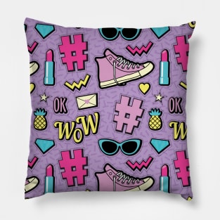 90s Aesthetics Coloful Design Pillow