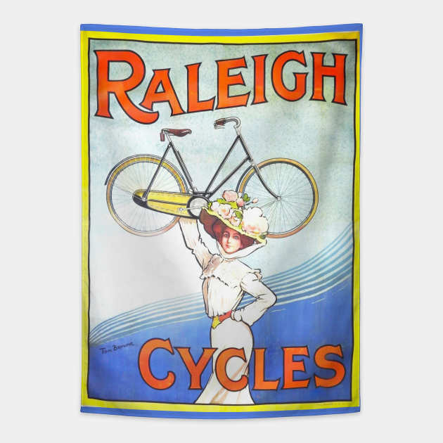 Raleigh Bicycle Advertisement Tapestry by mike11209