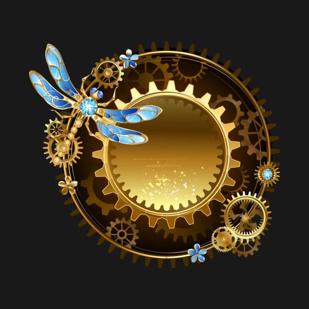 Banner with steampunk dragonfly by Blackmoon9