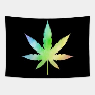 colorful watercolor weed leaf Tapestry