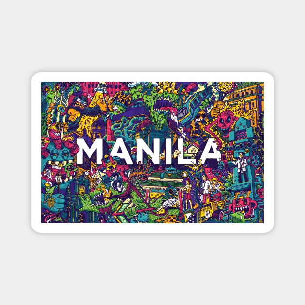 Manila Invade (horizontal) by Lei Melendres Magnet by Lei Melendres