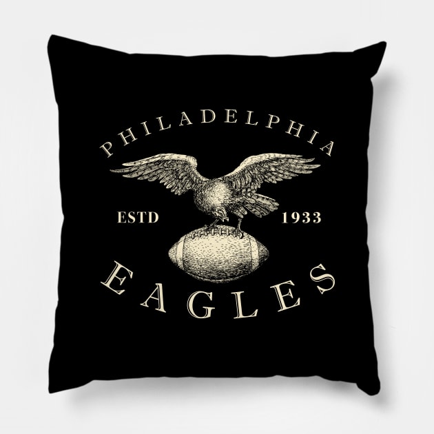 Vintage Philadelphia Eagles 2 by Buck Tee Pillow by Buck Tee