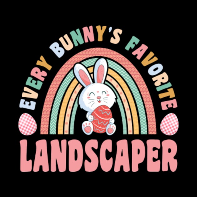 Rainbow Every Bunnys Is Favorite Landscaper Cute Bunnies Easter Eggs by Art master