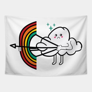 cute rainbow cloud Tapestry