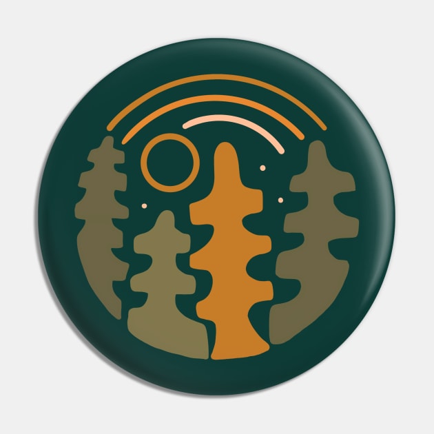 Forest circle Pin by kikamack