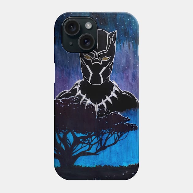 Black Panther Spirit World Phone Case by AnalogArtByAdam