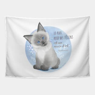 "The smallest of felines is a work of art" Leonardo da Vinci quote illustration Tapestry