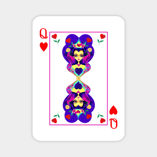 Queen of Hearts Playing Card Magnet
