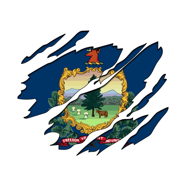Tear Away Vermont Flag by InspiredQuotes