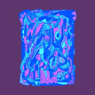 Blue Abstract Wave of Thoughts No 4 T-Shirt